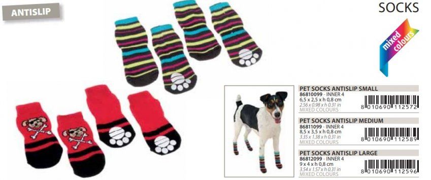 FRPL PET SOCKS ANTISLIP MEDIUM (x4)